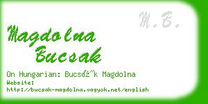 magdolna bucsak business card